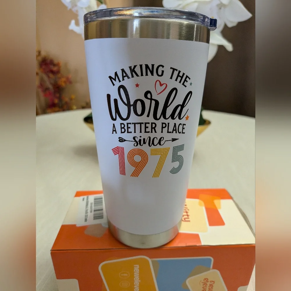 50th Birthday Gift Tumbler 50 & Fabulous Gift 1975 Gift